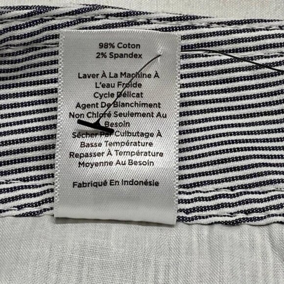 Talbots Women's Size 2 Wide Leg Crop Chino Pant High Waist Blue White Stripe NWT - Picture 8 of 14